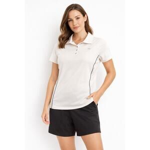 Athletic Works Womens White Polo Shirt Short Sleeve Size M